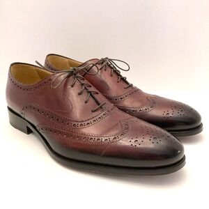 Ace Marks Vincent Wingtip Derby Mens 10D in Brown Cognac Nicol Patina Dress Shoe